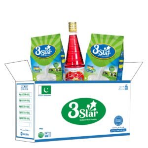 3 Star Milk Powder 850gm Carton 12 Pcs with Free Rooh Afza 800ml
